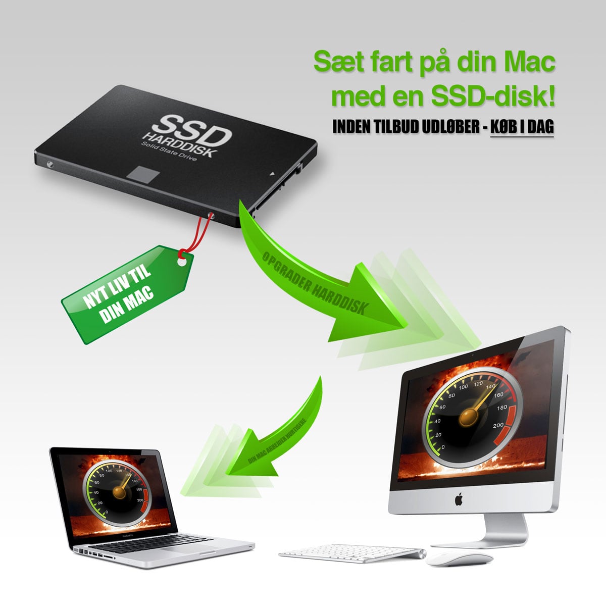 SSD opgrader din gamle macbook pro hvis den er for langsom - gør den hurtig